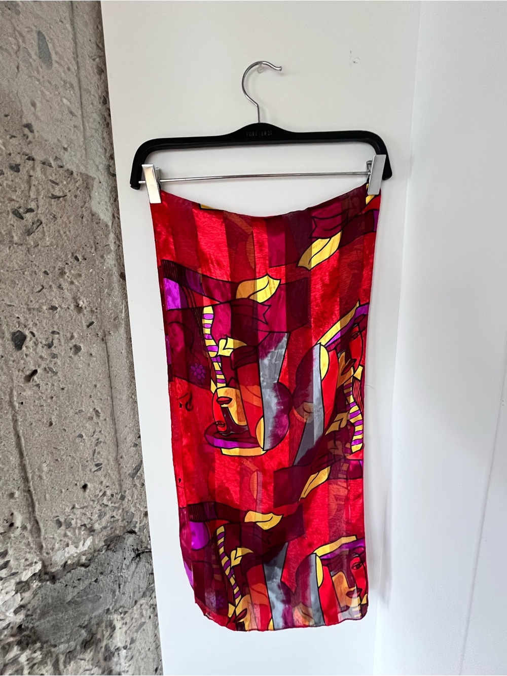 Red Abstract Print Swim Sarong Cover-Up